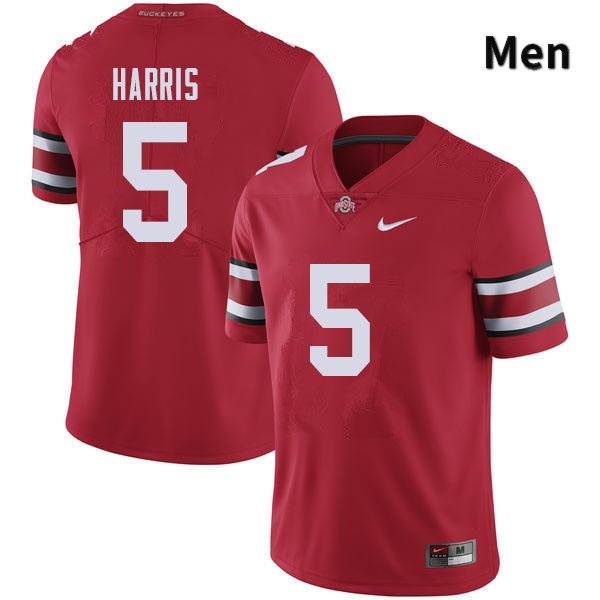 Men's Ohio State Buckeyes #5 Jaylen Harris Red Authentic College Stitched Football Jersey 23HP043SY